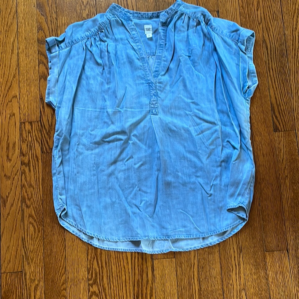 GAP denim popover top, Size S